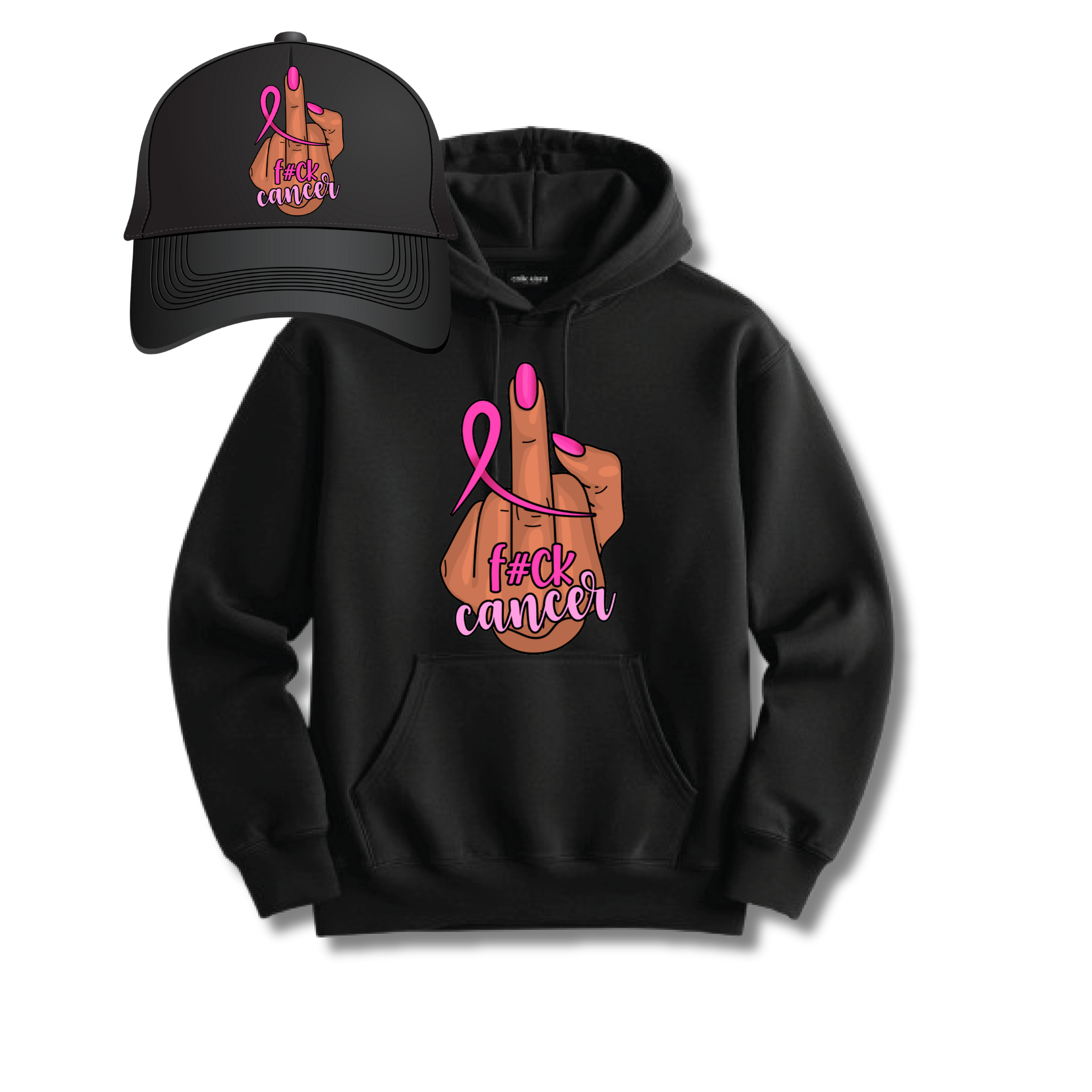 F Cancer Hat & Hoodie Set