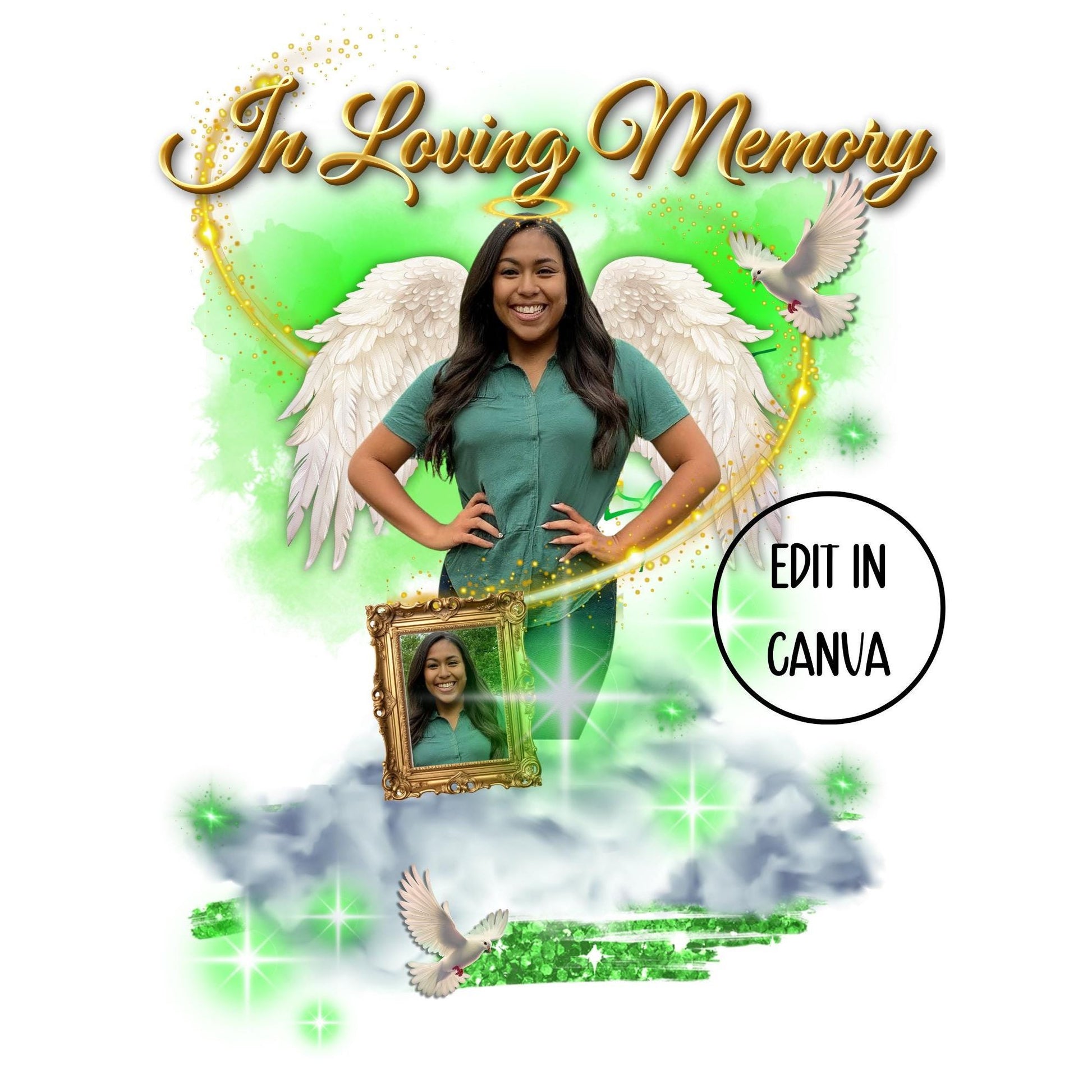 Green and Gold Memorial Design (PNG ONLY)
