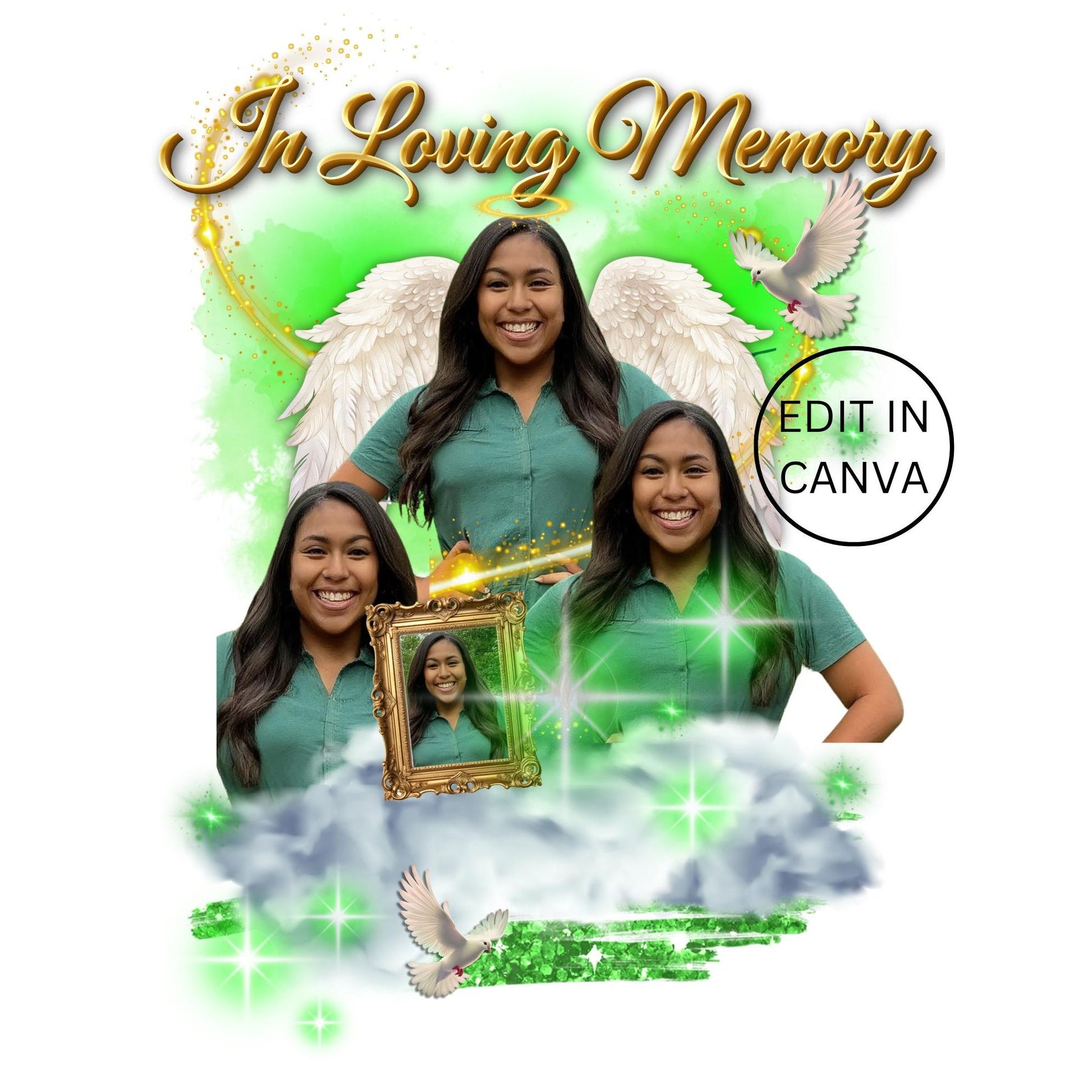 Green and Gold Memorial Design (PNG ONLY)